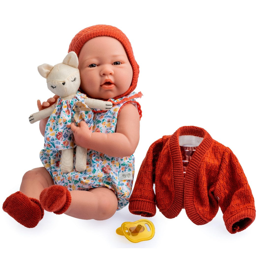 La Newborn Baby Doll in Nature Themed Set with Accessories