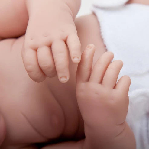 Original Handcrafted in Spain La Newborn All-Vinyl Real Boy Baby Doll-Blue Bubble Suit & Blanket