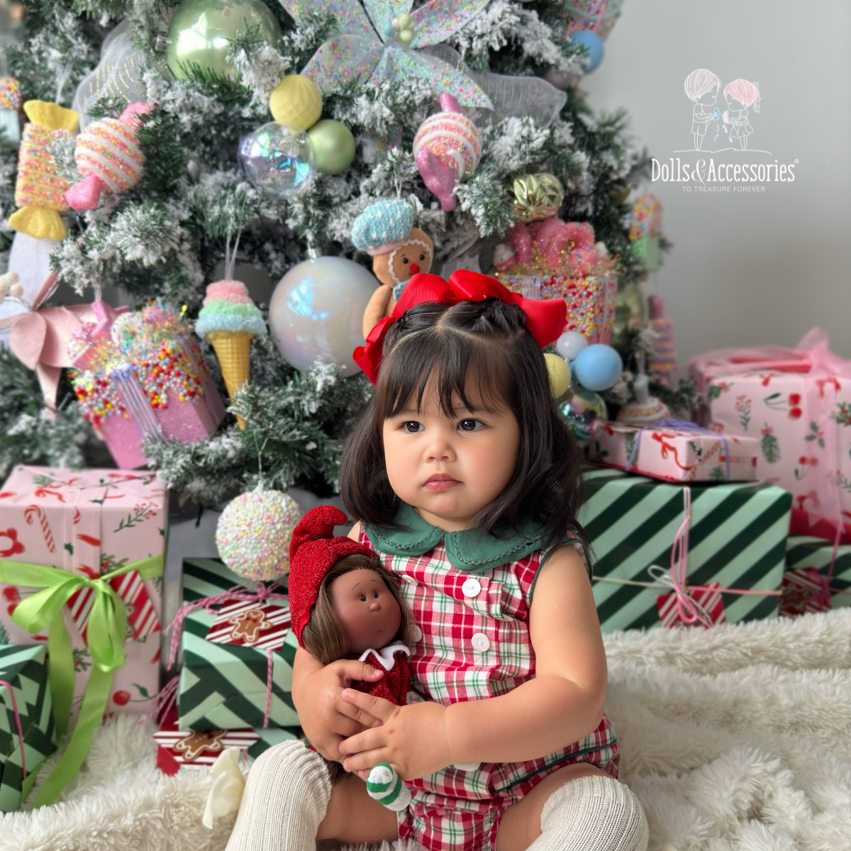 Handcrafted Collectible Little Mia Christmas Chocolate Pudding Doll by Nines D&