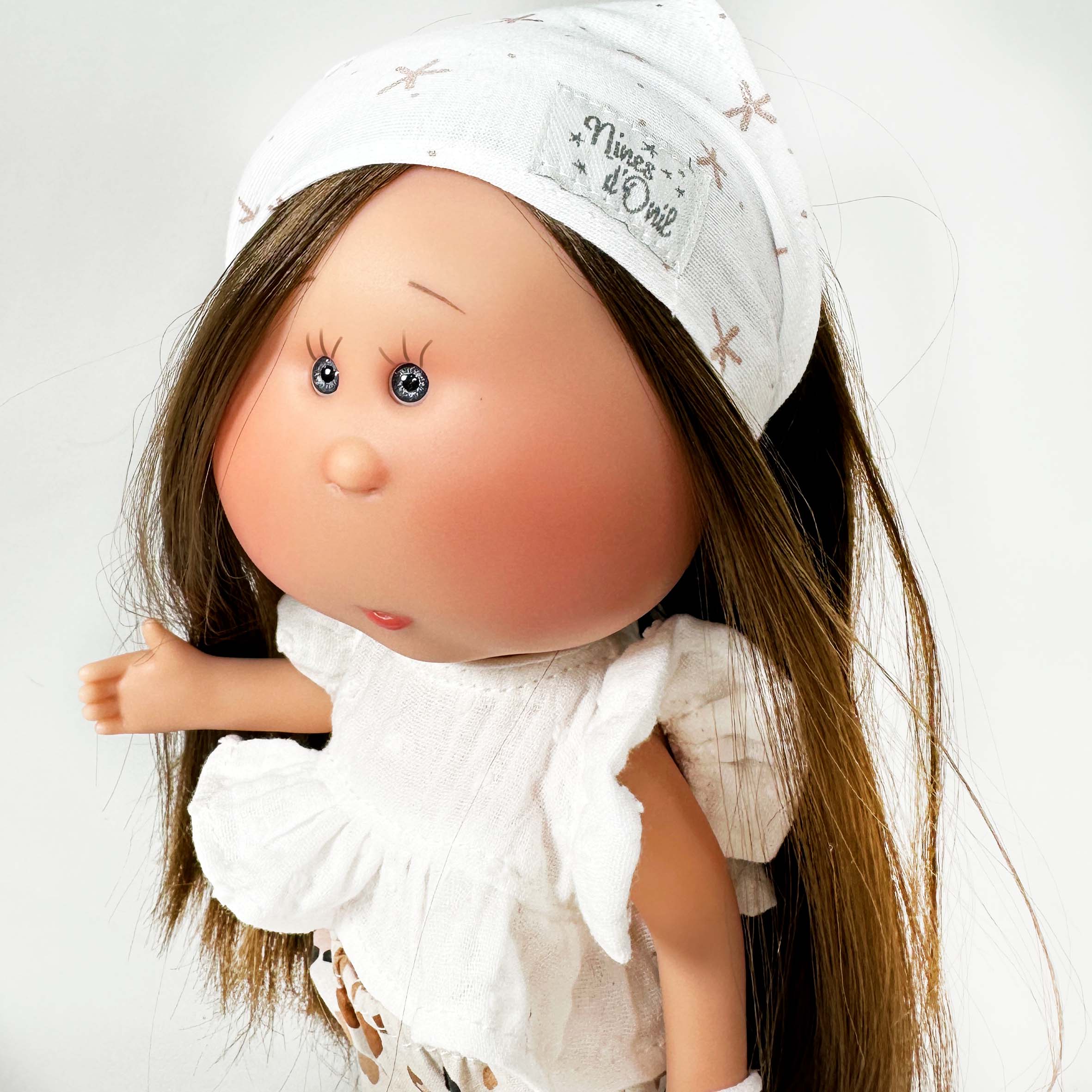Handcrafted Collectible Mia Sophia Print Doll with Puppy (3404) by Nines D&