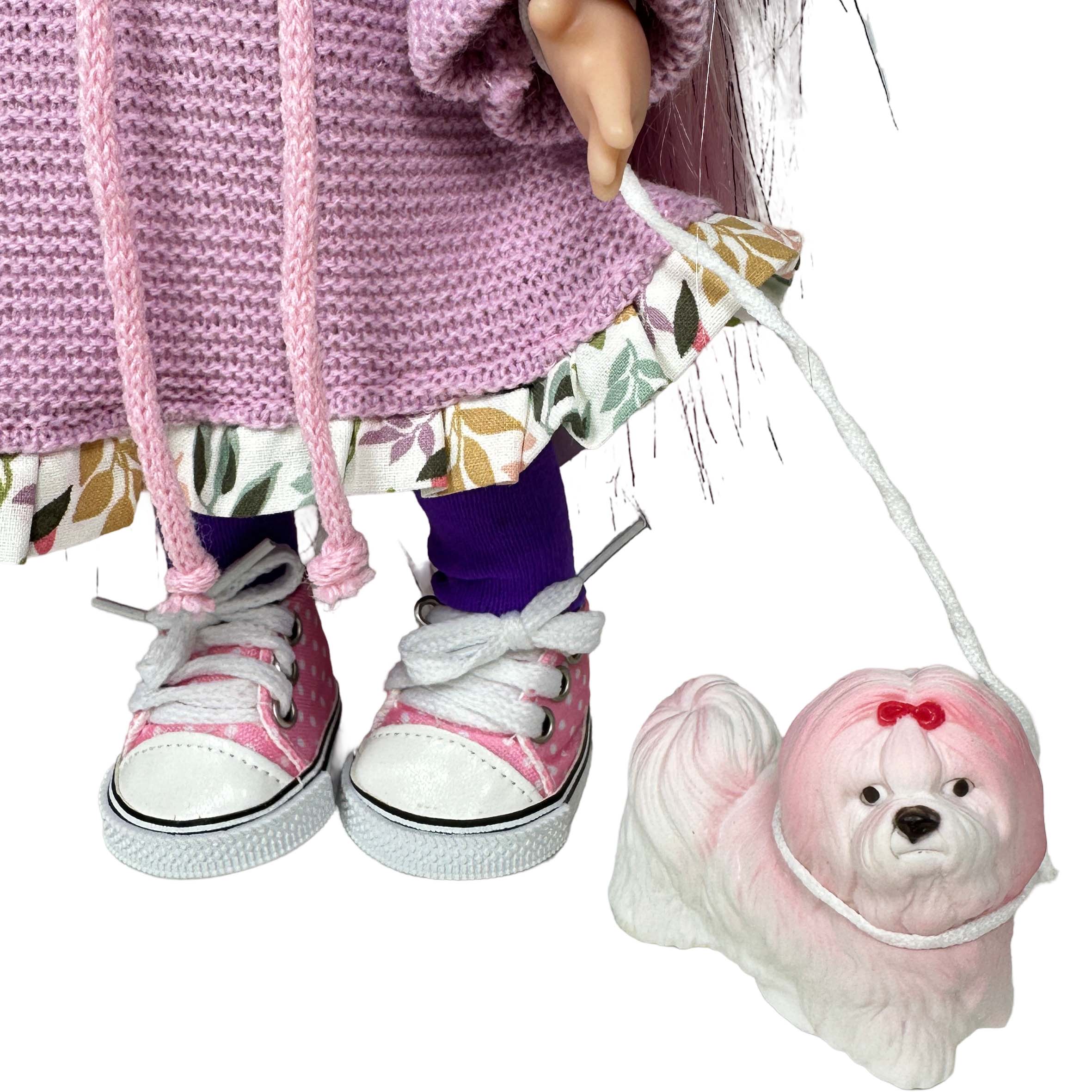 Handcrafted Collectible Mia Pet Pink Doll (3430) by Nines D&