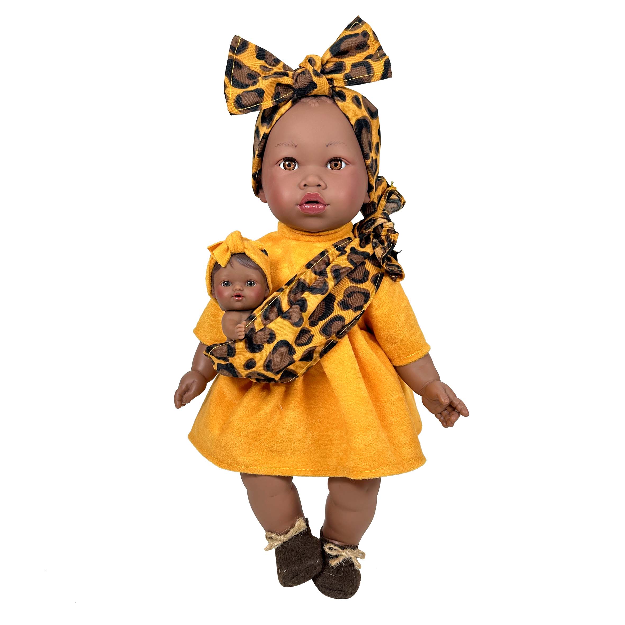 Handcrafted Alika Doll with Baby (3730) by Nines d&