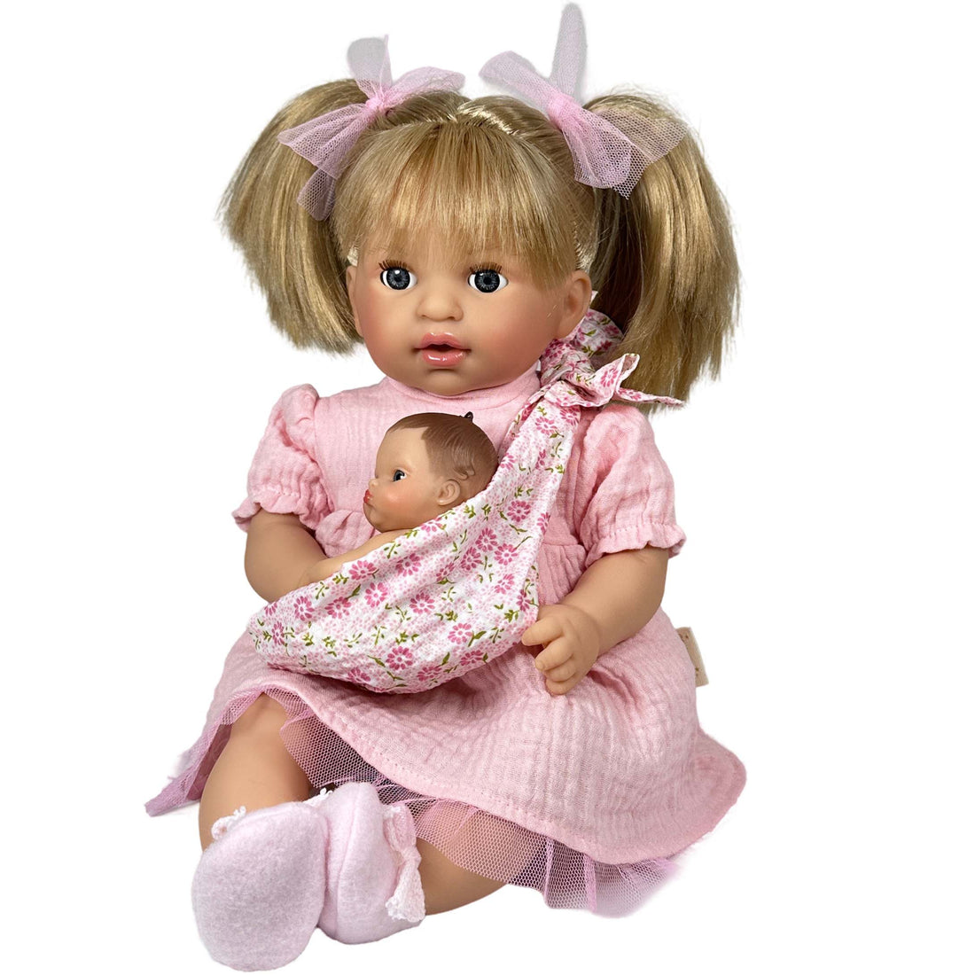 Handcrafted Baby Doll Blonde Alex with Baby by Nines d&
