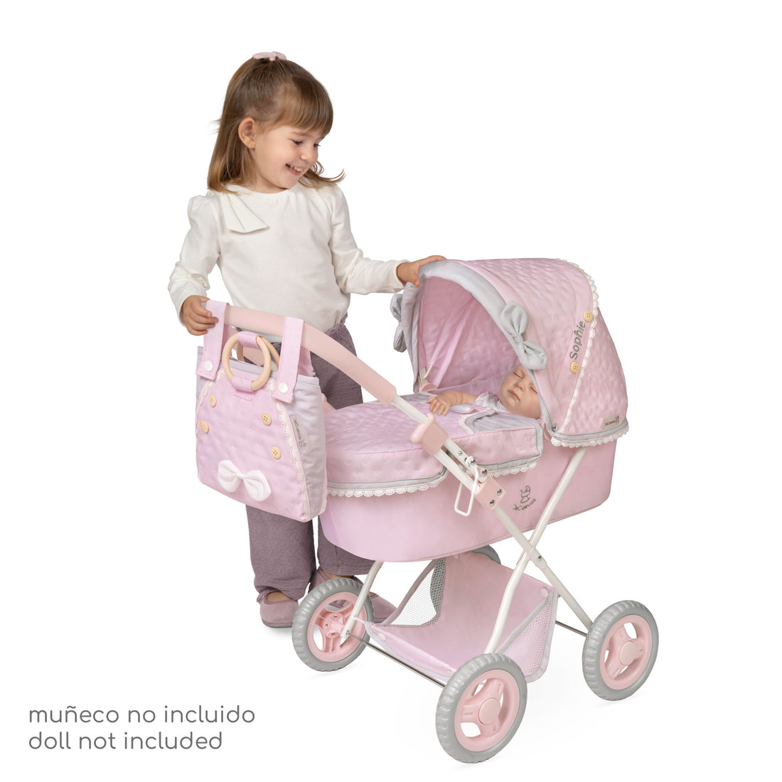 DeCuevas Toys Sophie Foldable Doll Pram with Parasol