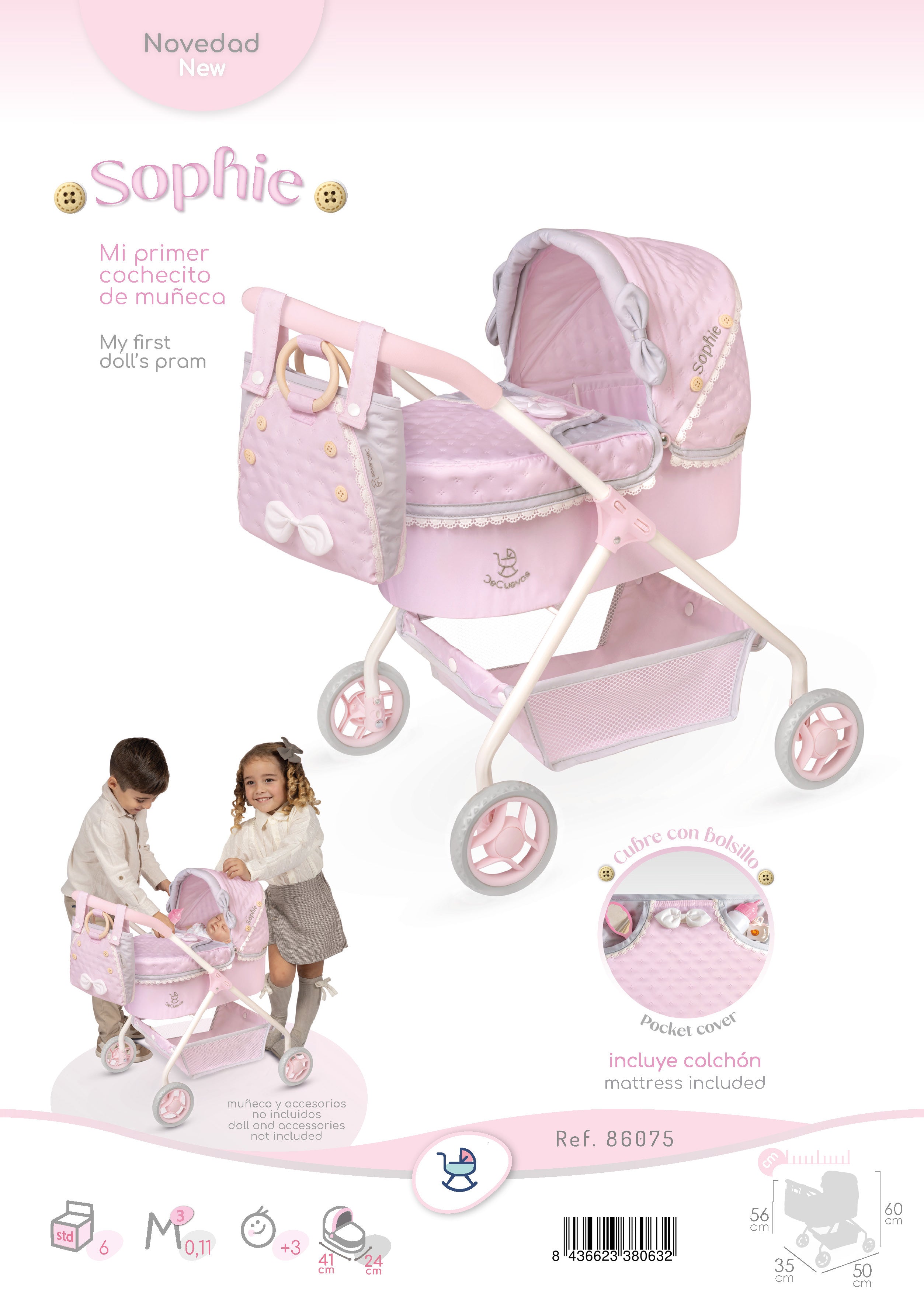 DeCuevas Toys Sophie My First Doll Pram