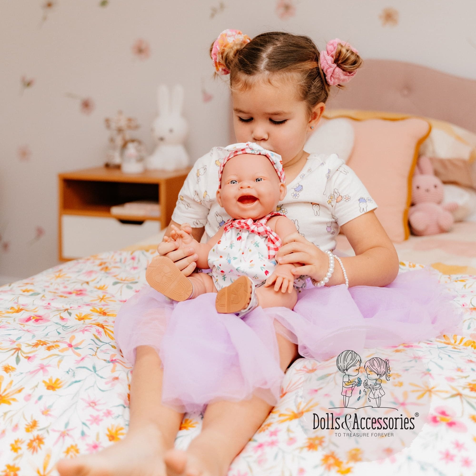 Original Handcrafted in Spain Lola Baby Doll - Spring Picnic