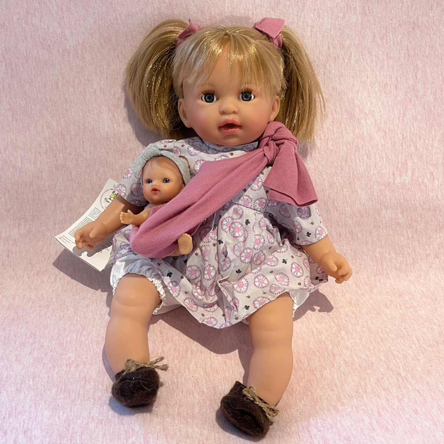 Handcrafted Baby Doll Blonde Alex with Baby by Nines d&