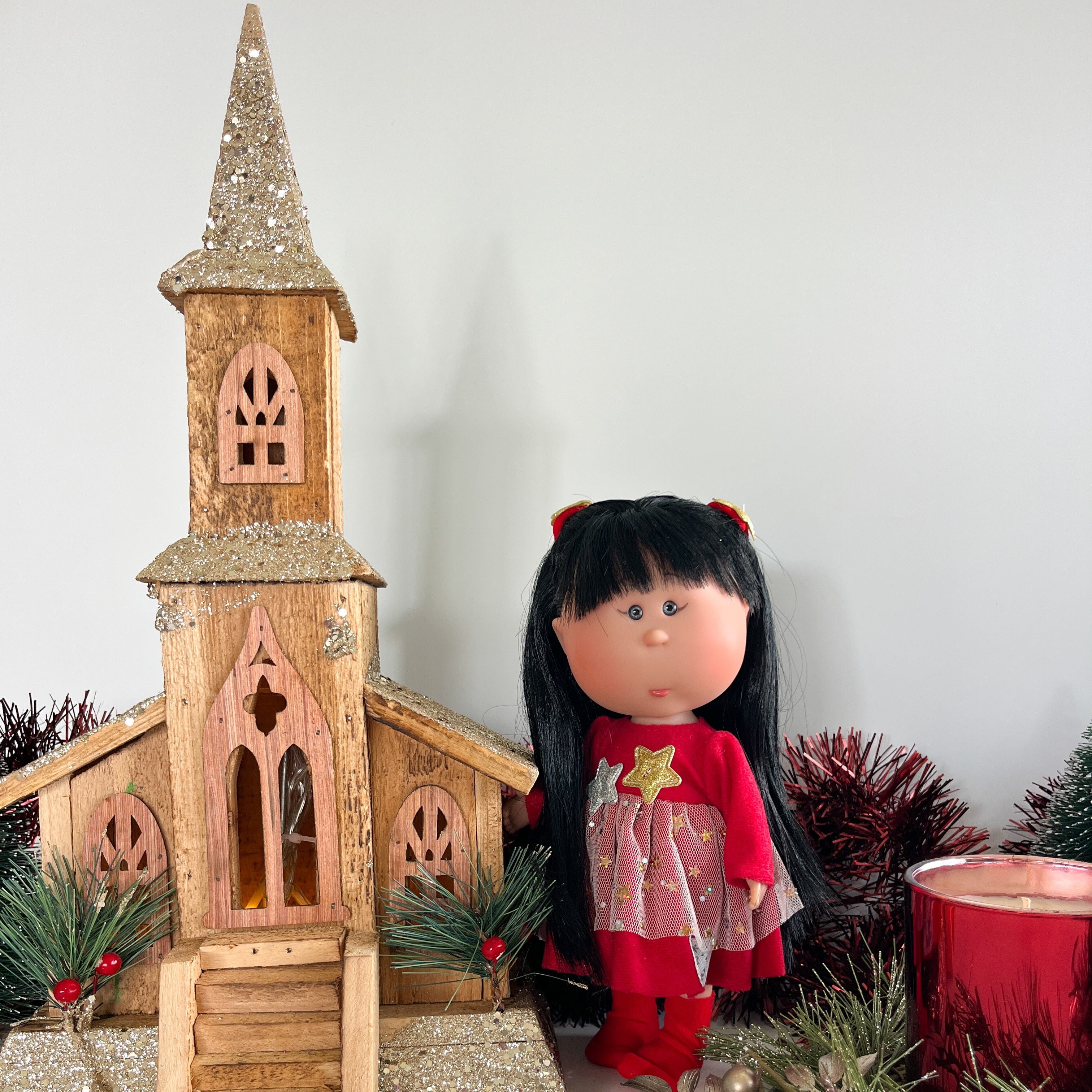 Handcrafted Collectible Little Mia Christmas Star Doll (3184_5) by Nines D&