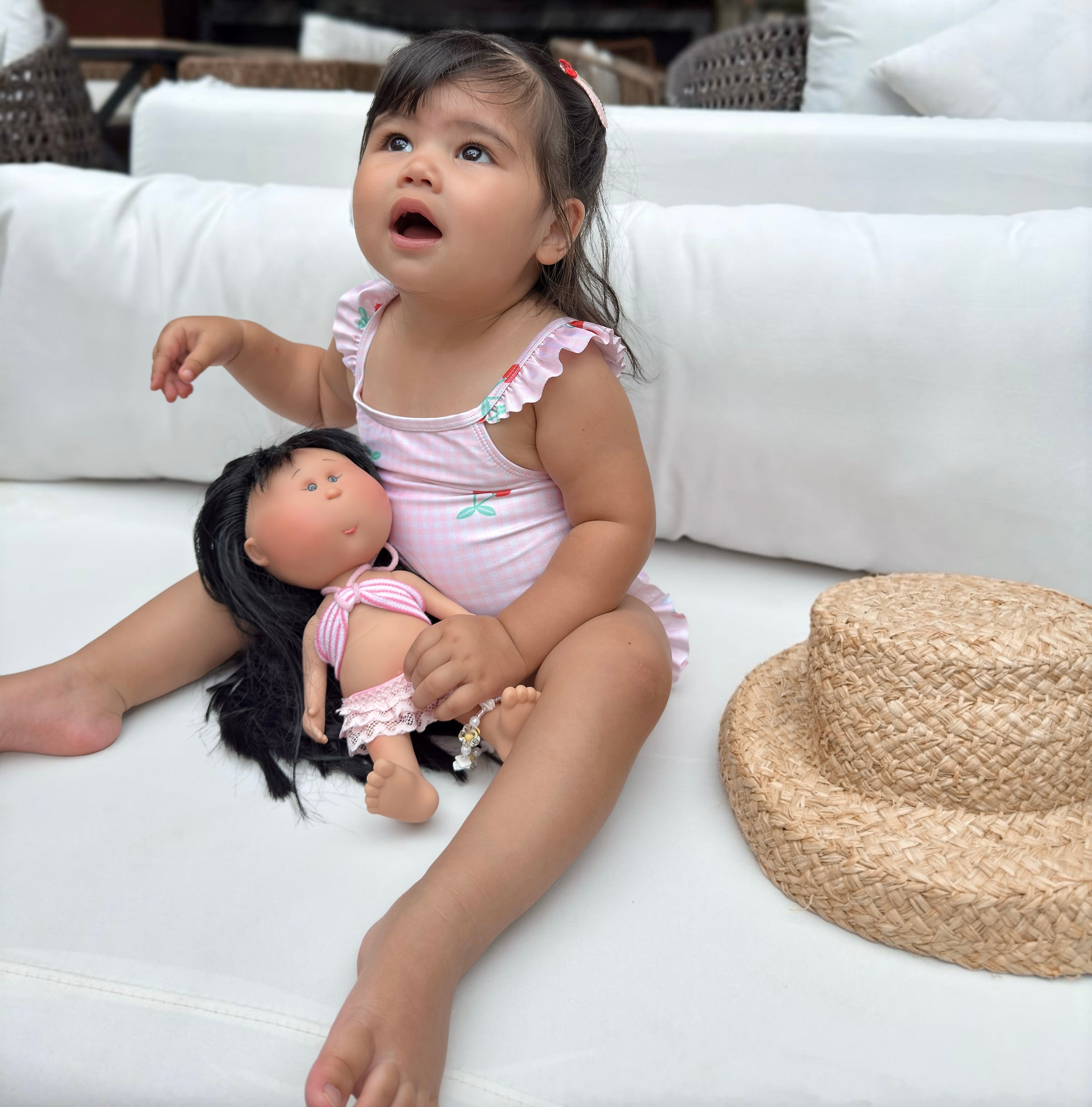 Handcrafted Collectible Mia Bronze Summer Doll by Nines D&