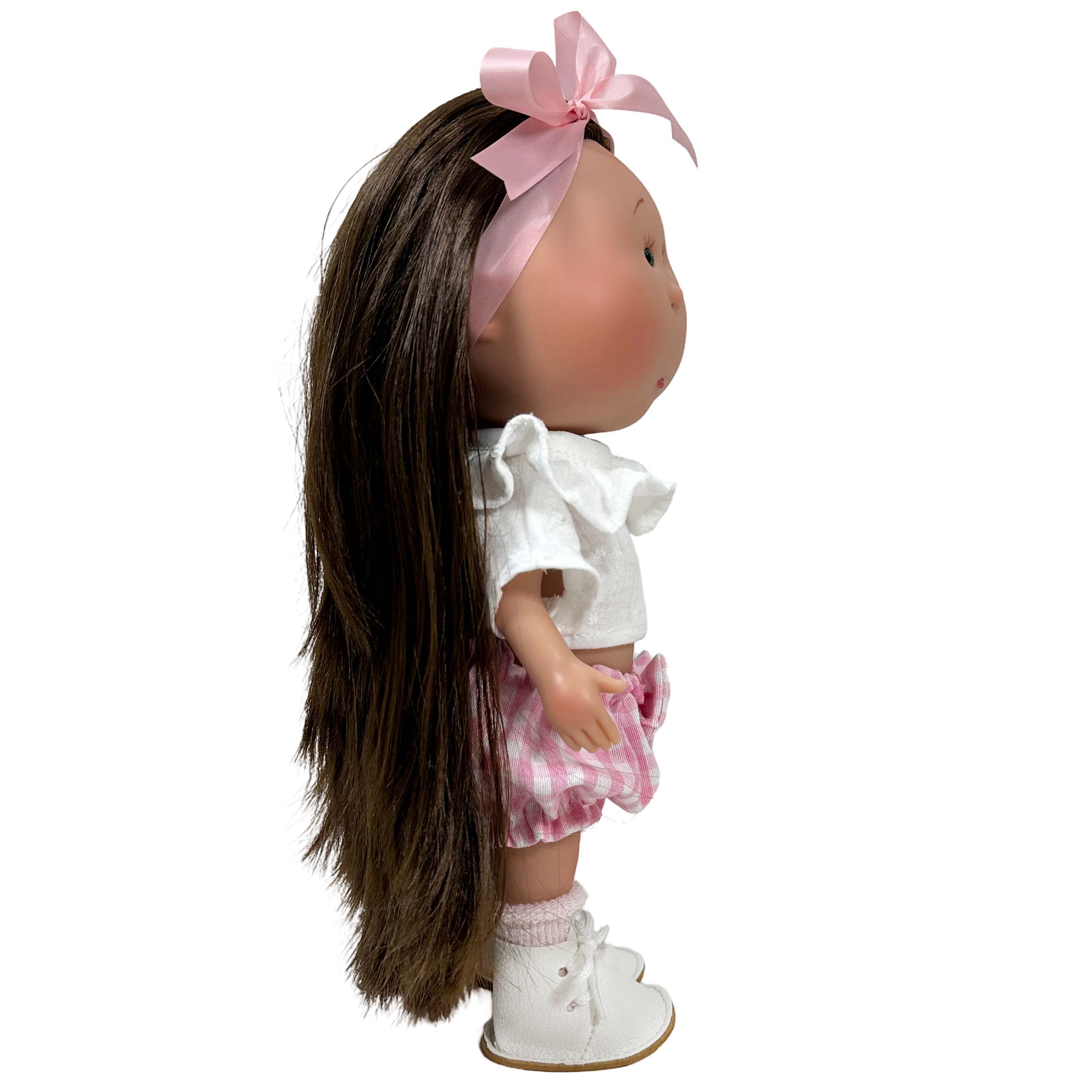 Handcrafted Collectible Mia Pink Vichy Doll by Nines D&