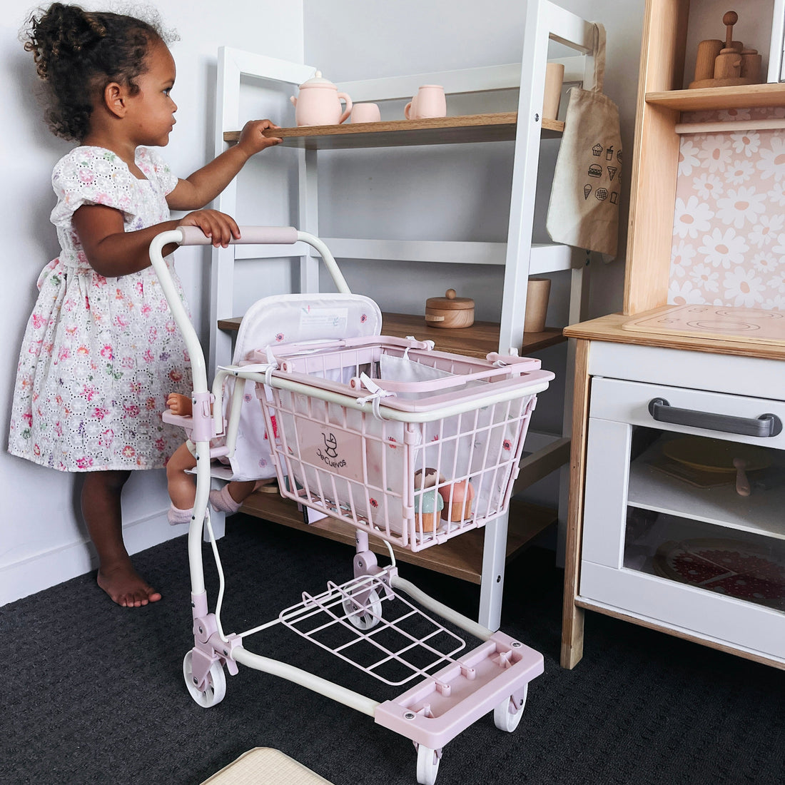 DeCuevas Toys Koala Supermarket Trolley with Accessories and Baby Carrier