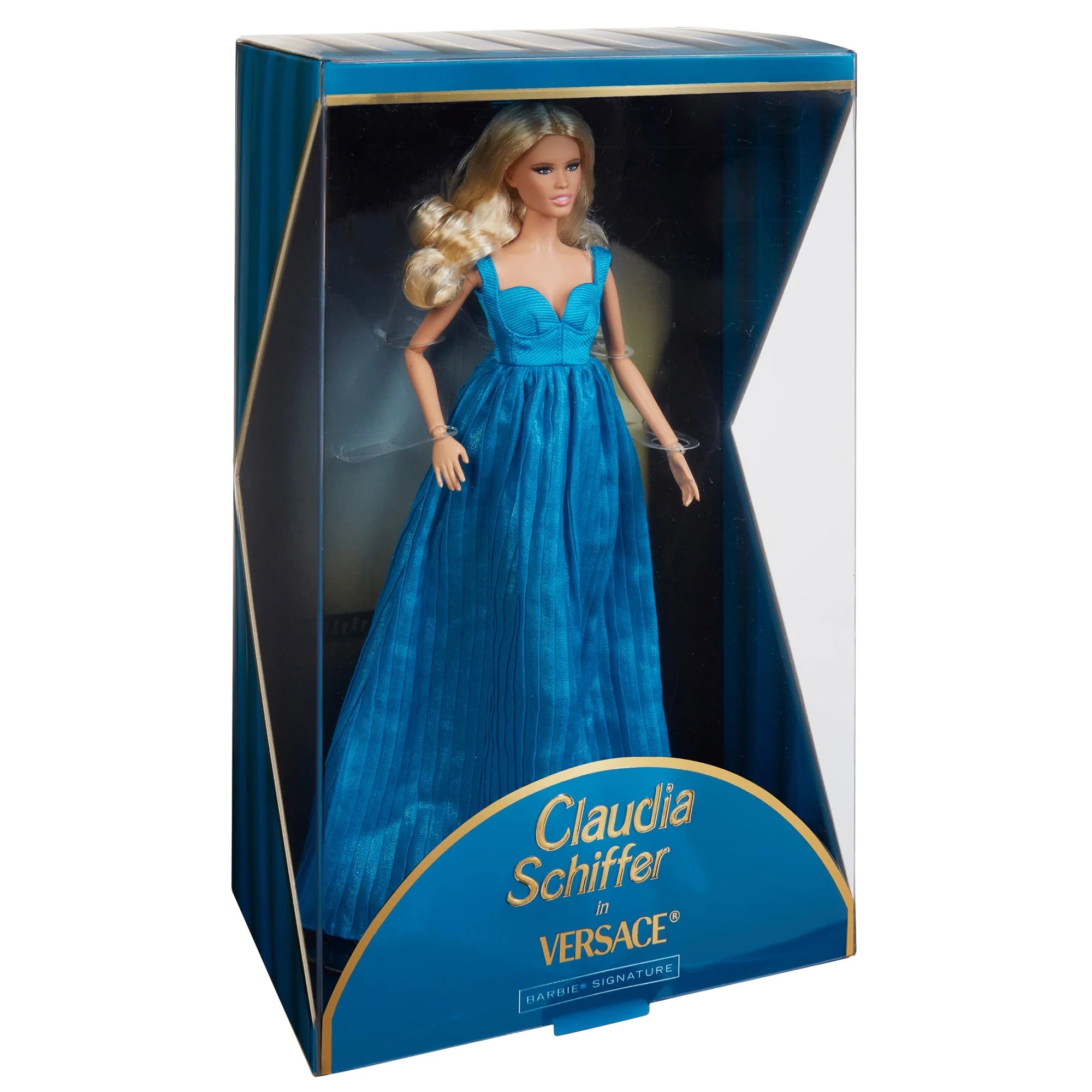 Supermodel Claudia Schiffer Barbie Doll in Versace Gown