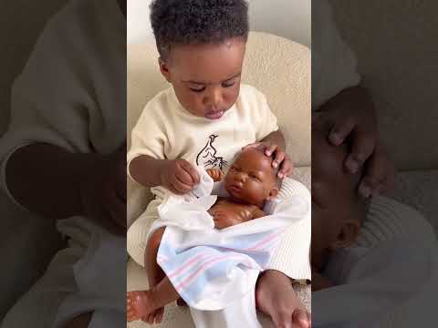 Original Handcrafted in Spain La Newborn Baby Doll African "First Day" Real Boy