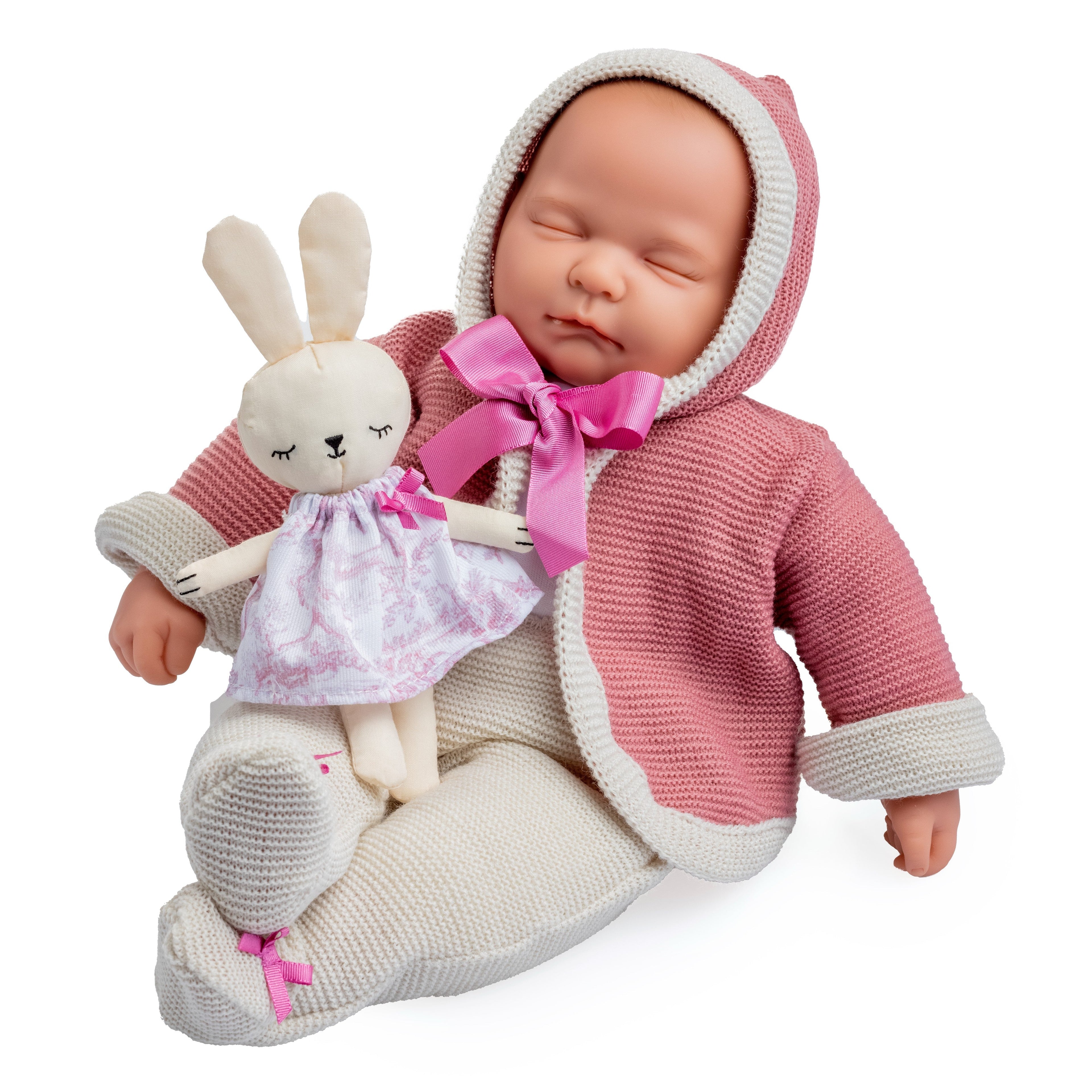 La Baby Soft Body Doll in Original Pink Collection Gift Set with Closed Eyes