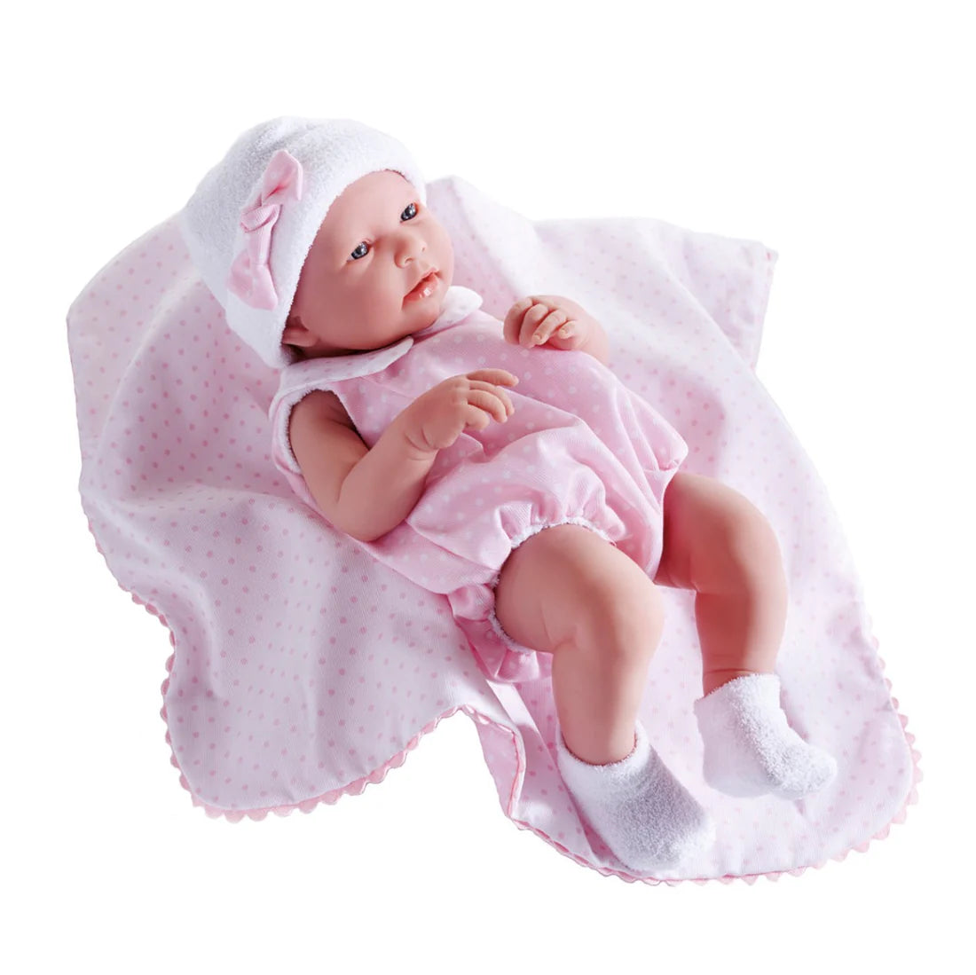 La Newborn All-Vinyl Real Girl Baby Doll-Pink Bubble Suit &amp; Blanket