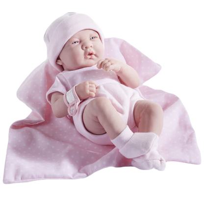 La Newborn Boutique Baby Doll Real Girl Doll-Pink Outfit 9 Pcs Gift Set