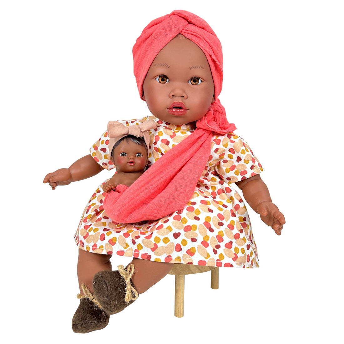 Handcrafted Alika Doll with Baby (3710) by Nines d&