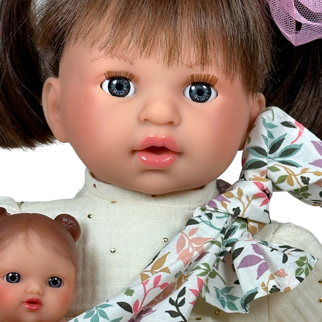 Handcrafted Baby Doll Brunette Alex with Baby by Nines d&