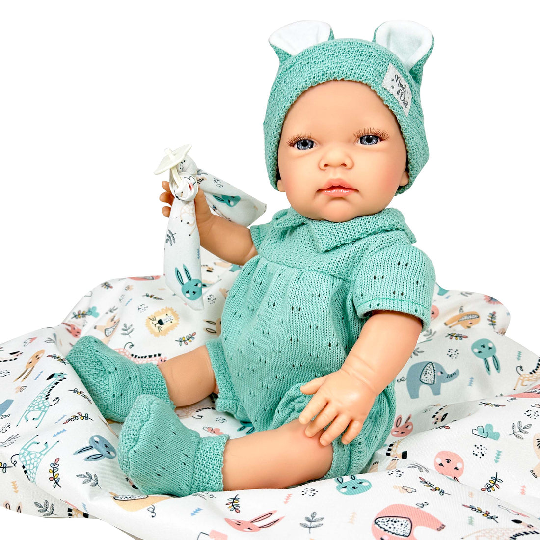 Handcrafted Rubi Wool Green Baby Doll by Nines D&