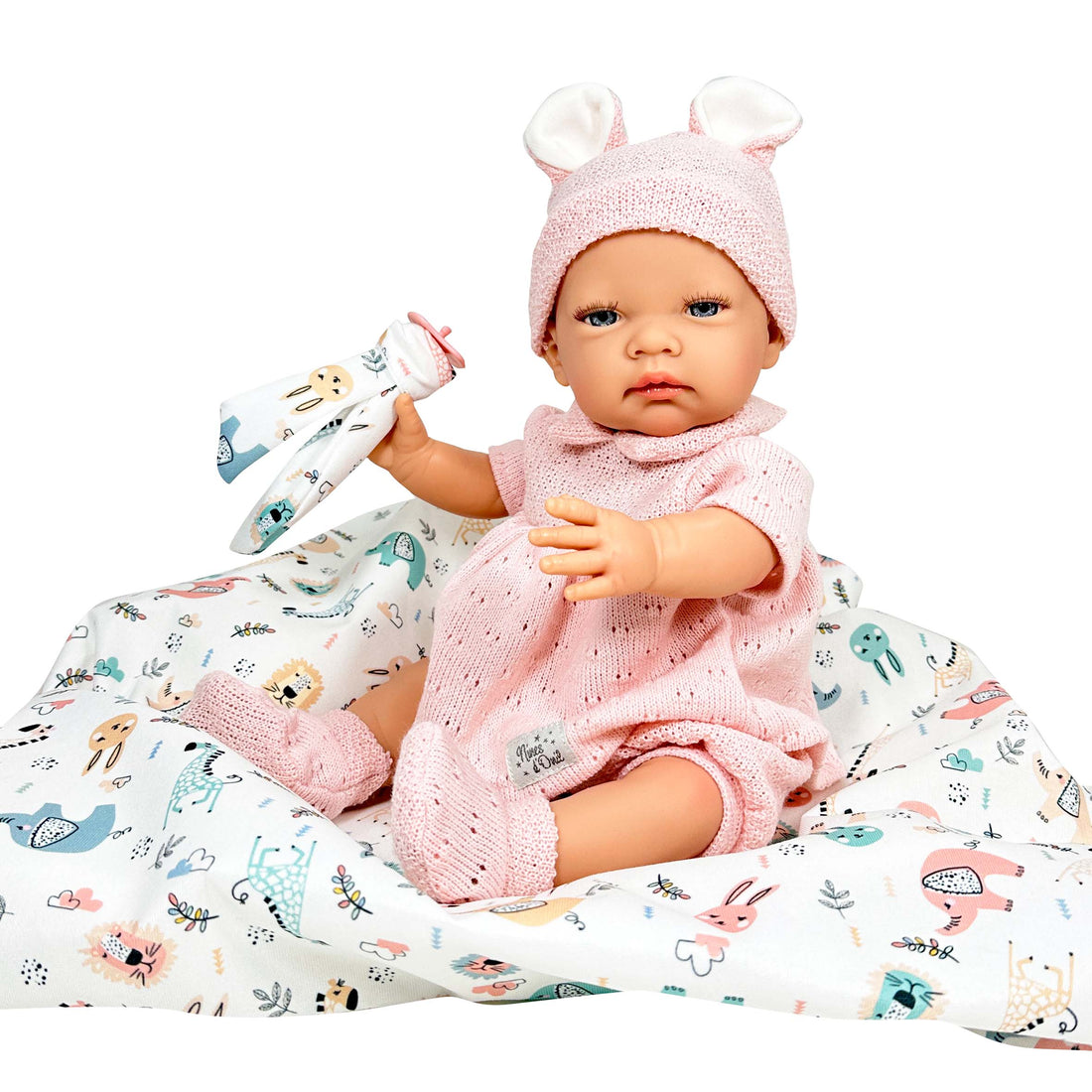 Handcrafted Rubi Wool Pink Baby Doll by Nines D&