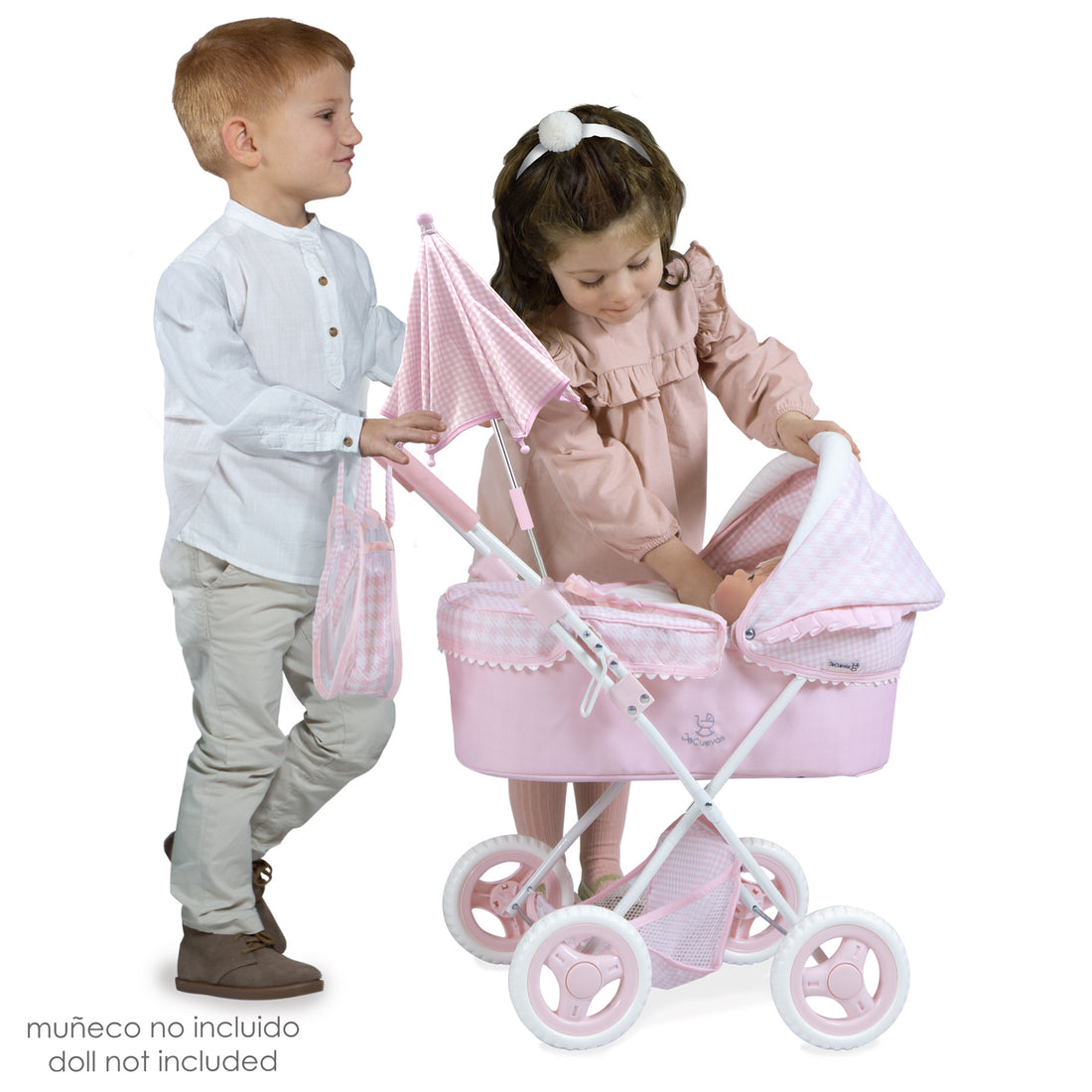 DeCuevas Toys Niza Foldable Doll Pram with Parasol