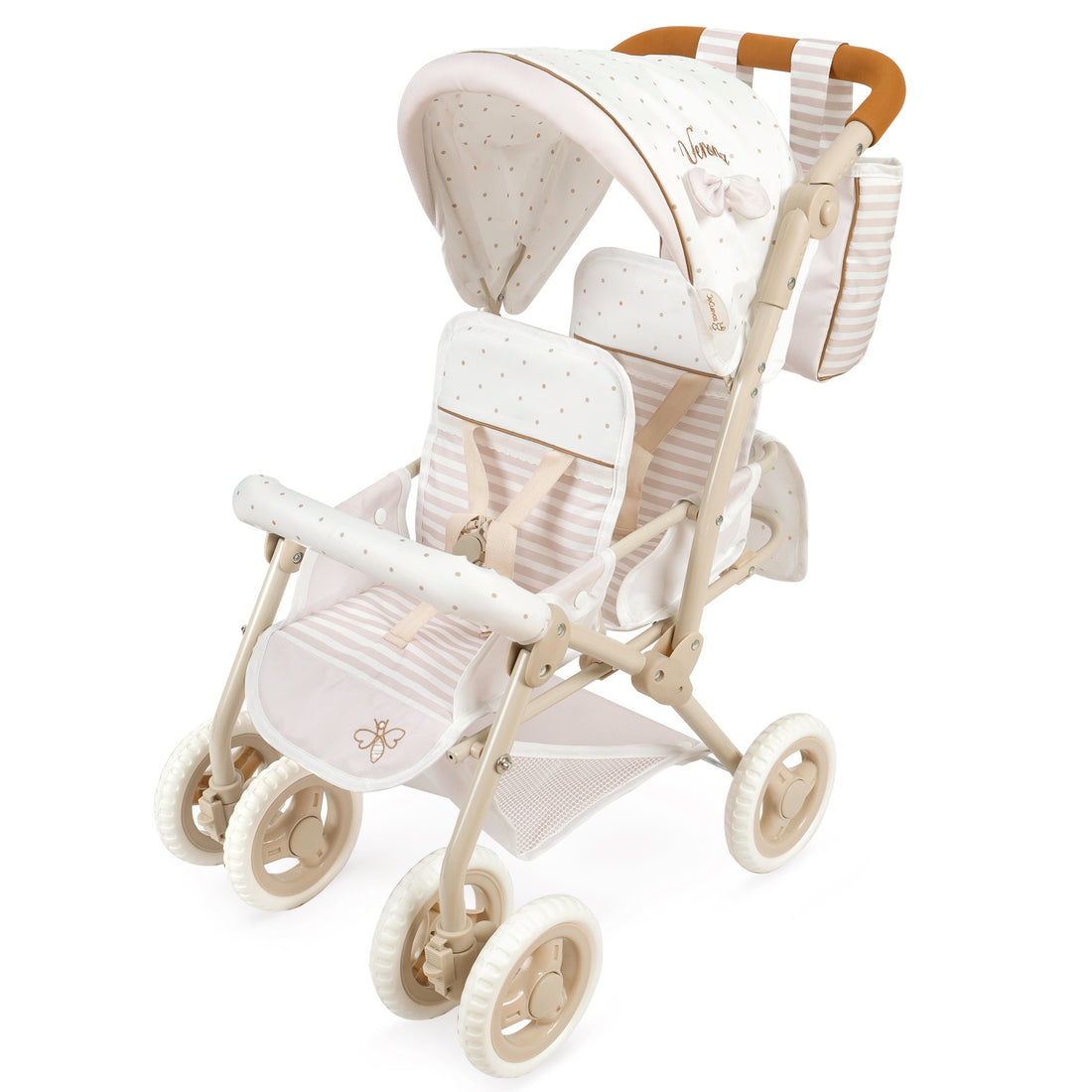 DeCuevas Toys Verona Folding Twin Doll Pram with Bag