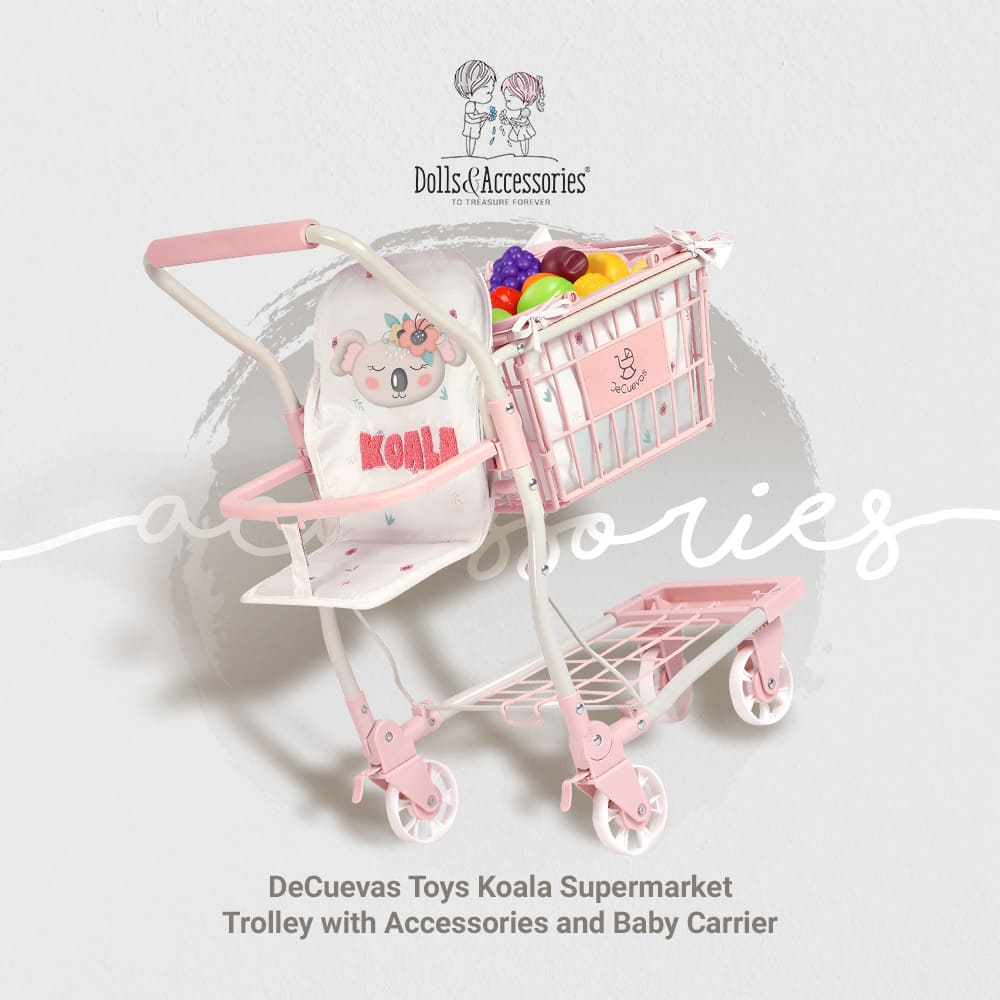 DeCuevas Toys Koala Supermarket Trolley with Accessories and Baby Carrier