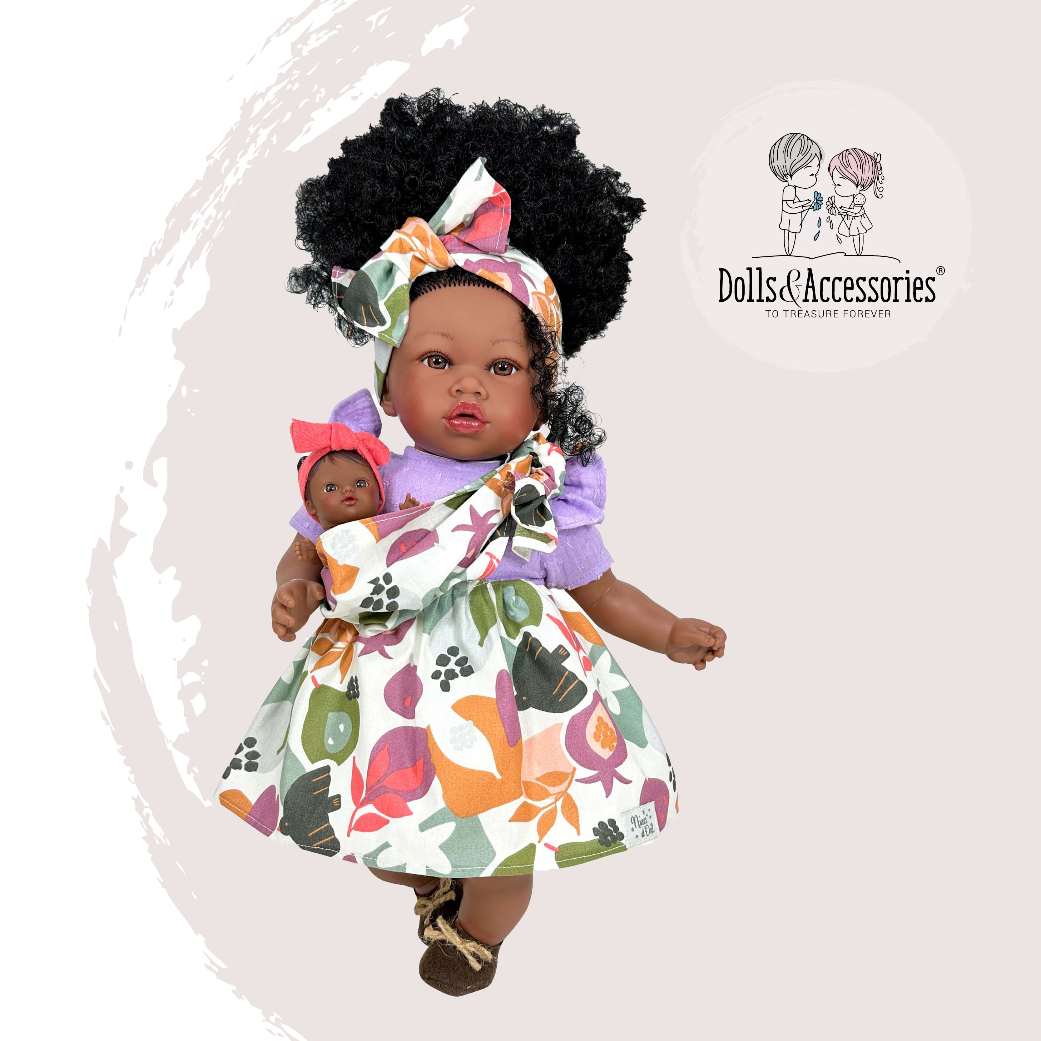 Handcrafted Amir/ María Doll with Baby (4410) by Nines D&