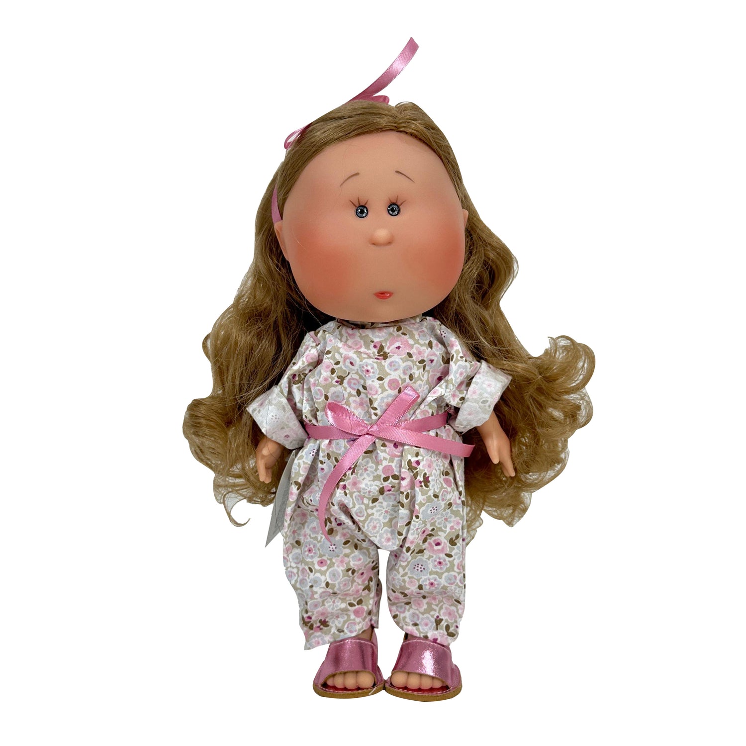 Handcrafted Collectible Mia Romper Flower Bouquet Wavy Blonde Hair (2027_1) by Nines D&