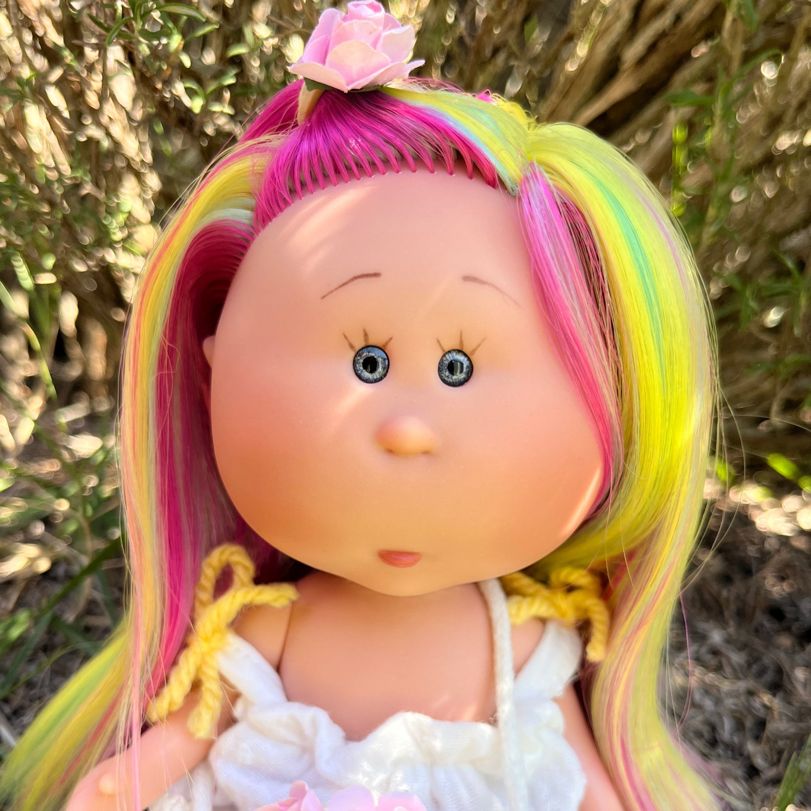 Handcrafted Collectible Little Mia Flower Girl Doll by Nines D&