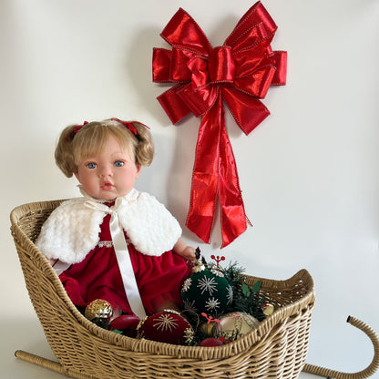Handcrafted Susette Vermilion Christmas Doll by Nines D&