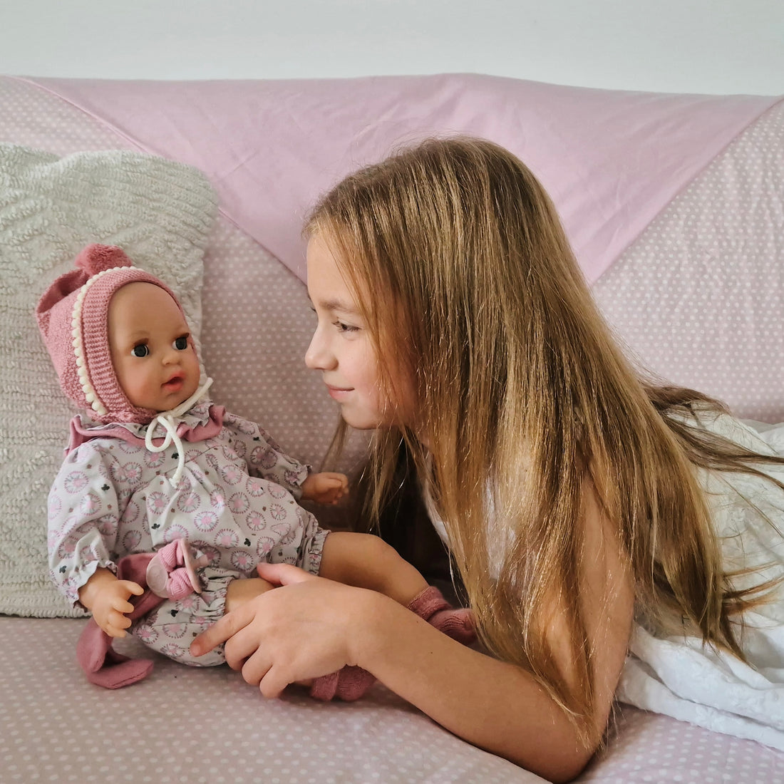 Handcrafted Baby Doll Alex Pompon Mauve by Nines d&