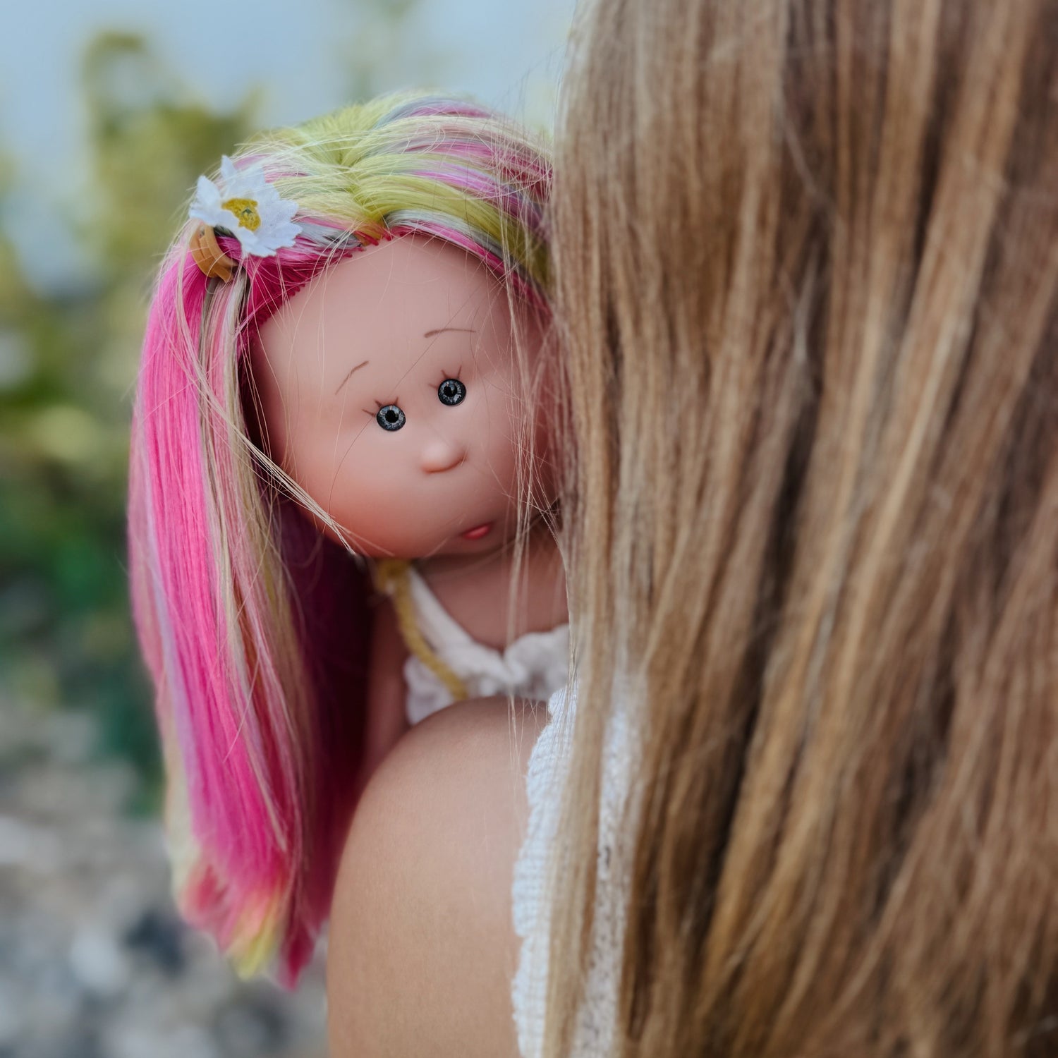 Handcrafted Collectible Little Mia Flower Girl Doll by Nines D&