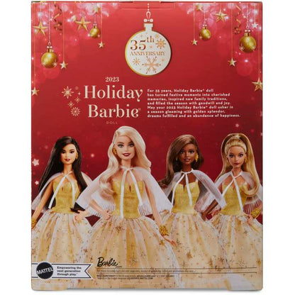Holiday 2023 Barbie Doll, Seasonal Collector Gift, Golden Gown And Blond Hair